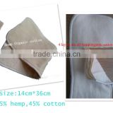 Wholesale Promotion Baby 3 Layers hemp organic cotton insert with 55% hemp and 45% cotton