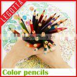 Wholesale high quality 12pcs sharpener wooden drawing color pencils