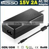 15V 2A AC DC Adapter 100-240V 50-60Hz AC Adapter 15V 2A Swithcing Power Supply 15V 2A AC Adapter