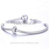 Wholesale Silver Curved Tube Beads Simple Heart Pattern Thai Silver Beads Pure 925 Charms for Bracelet Making STY008 thumbnail-2