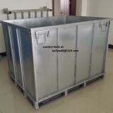 Foldable Stackable Steel Storage Box Cage Metal Bin Container thumbnail-4
