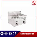 GRT -G20L Commercial Kitchen 2 Tanks Stainless Steel Gas Deep Fryer thumbnail-3