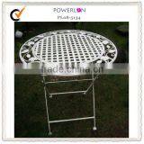Antique White Outdoor Console Table Metal thumbnail-1