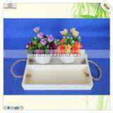 Hot Selling Recycled Food Beverage Serving Handles Wooden Tray thumbnail-2