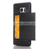 Slip Cover Card Slot Phone Case TPU + PC Phone Hull Protective Back Cover for Samsung Note 7 thumbnail-3