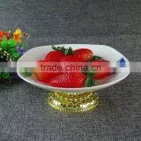 Royal Luxury Gold Ceramic Cake Plate Stand Decorating Tools For Home Drawing Room thumbnail-1