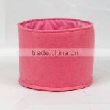 Round Pink Felt Polyester Storage Box No Lid thumbnail-1