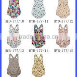 Girls Backless Red New Floral Cotton Onesie Outfits Adjustable Suspender Smocked Romper thumbnail-6