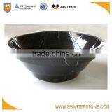 Black Marquinia Marble Sink Round 400mm thumbnail-1