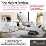 JR8029 Luxury Spanish Cow Leather Living Room Sofa With Stainless Steel Feet Home Furniture thumbnail-1