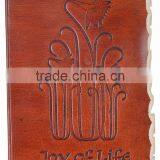 Handmade Vintage Torn Edges Embossed Flower Leather Journal thumbnail-1
