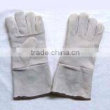 White Color Safety Gloves,Cow Split Leather Work Glove,Leather Welding Gloves thumbnail-3