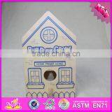 2016 New Fashion Funny Children Wooden Bird House W03B049 thumbnail-1
