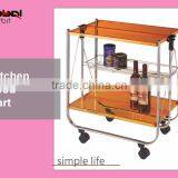 Trolley Service Kitchen Cart 2 Tier Wheels White Storage Serving Steel Metal thumbnail-4