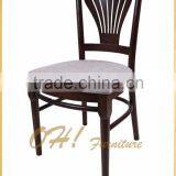 Single Wooden Solid Wood Dining Restaurant Cafe Chairs With PU Cushion thumbnail-4