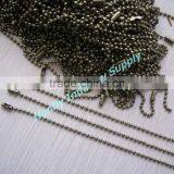 2017 NEW Custom Antique Bronze Hang Tag 2.4mm Ball Chain