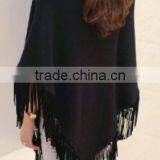 USA Brand Hot Selling Pullover Poncho Sweater/Irregular Loose Tassel Sweater thumbnail-2