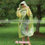 Cheap PE Semitransparent Yellow Motorcycle Raincoat thumbnail-1