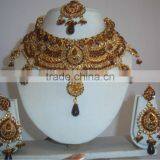 Gold Tone Polki Necklace EARRING Set thumbnail-1