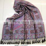 2017 The Hot Latest Factory Wholesale 100%rayon Jacquard Paisley Floral Shawl thumbnail-3