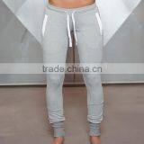 Light Gray Womens Tapered Jogger Pants Blank Cotton Polyester Spandex Sweatpants Full Length Leggings Plain Joggers thumbnail-3