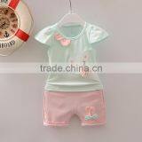 Soft Cotton Children Clothing Set Cute Cat Banner Top Clothes Match Cat Ears Shorts thumbnail-1