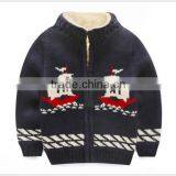 Boys Warm Fleece Lined Thick Knitted Sweater Cardigan thumbnail-1