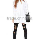 Wholesale Newly Cotton Hoodies Without Hood O-neck Side Open Casual Blank Plain Dyed for Women Sweatshirt China Supplier thumbnail-1