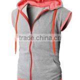 Customized short sleeve zipper hoody sweatshirts