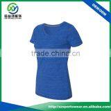 High Quality Basic Design V-neck Polyester / Cation Women's T-shirt thumbnail-1