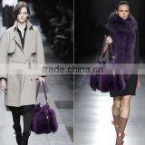 Fox Fur Tote Bag, Fox Fur Bag, Mink Fur BagTop Fashion Fluffy Real Fox Fur and Genuine Cow Leather Women Lady Shoulder Mini Mess thumbnail-1