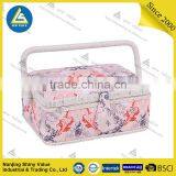 Rural Style Fabric Covered Sewing Basket Made by Hand thumbnail-3