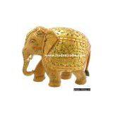 24 Carat Real Gold Painted Embossed Decorative Elephant thumbnail-1
