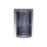 Tempered Glass Quadrant Shower Cubicles PVC In Matt Grey Functional Panel