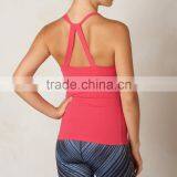 Wholesale Plain Color Racerback Yoga Cloting Women Padded Sports Top thumbnail-1
