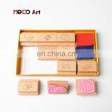 11 Pieces Set Wooden Handle Rubber Sweet Cartoons Kids Stamp Set thumbnail-3