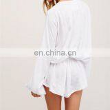 Ladies Elastic Band Set Women Sexy Long Sleeves Plain Jumpsuits And Romper Trousers And Tunic thumbnail-3