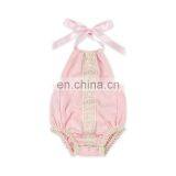 Baby Girl Soft Beige Lace Clothes Breathable Style Cotton Newborn Girls Romper thumbnail-3