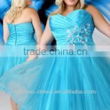 2013 Sexy Sweetheart Beaded Applique Plue Size Turquoise Ball Gown Prom Dress