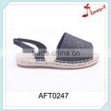 2016 Winter Autumn Flat Peep Toe Glitter Thick Espadrilles Sandals With Slingback thumbnail-1