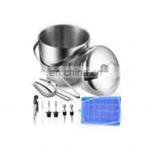 Promotional Luxury Elegant Style Galvanized Durable Metal Pineapple Champagne Beer Clear Ice Pail 6l thumbnail-2