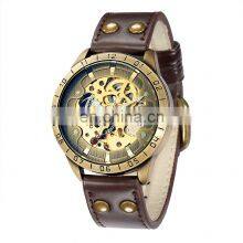 SHENHUA 9383 Men's Fashion&Casual Leather Band Automatic Mechanical Watch