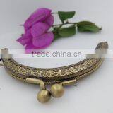 KINGSO 5PCS Retro Metal Frame Purse Coin Bag Kiss Clasp Lock DIY Craft 12.5*5.5 cm Assorted Lotus Bead thumbnail-2