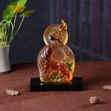 SAINT-VIEW Factory Wholesale Liuli Crystal Tiger Figurine Auspicious Home Office Decoration thumbnail-1