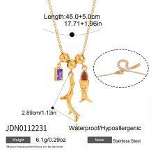 Gold Plated Stainless Steel Dolphin Pendant Necklace for Women Ocean Charm Necklace Waterproof Hypoallergenic Jewelry Wholesale thumbnail-1