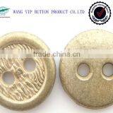 10mm Fashion Gold 2 Holes Metal Shirt Button