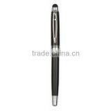 Black Color 2 in 1 Fountain Pen With Touch Screen Stylus Pen