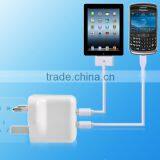 CE Rohs UL Approval Dual USB UK Plug Wall Charger 5v 2a USB Power Charger Adapter thumbnail-2