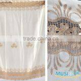 100% Polyester Linen With Embroidery Fabric thumbnail-1