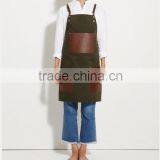 Hign Quality Barista Apron, Work Apron ,Navy Canvas With Black Leather Strap Apron thumbnail-5